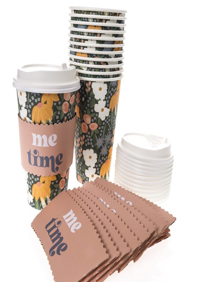 Graphique 12-Pack Disposable to Go Coffee Cups - Self Care - 16 oz, with Lids - Perfect for Travel, Home, Parties and More - Image 3